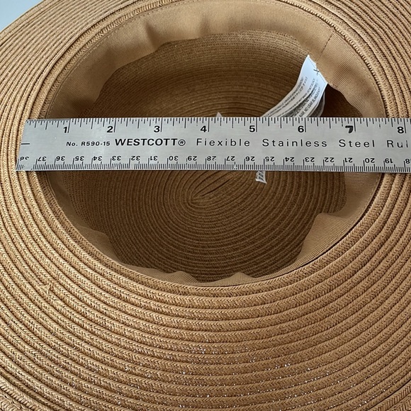 Woman’s Sun Beach Hat One Size 74% Paper Yarn  26% Polyester Natural Color - Picture 8 of 10